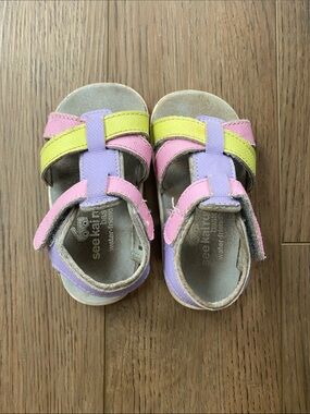 See Kai Run | Pastel Pink Purple Yellow Toddler Sandals